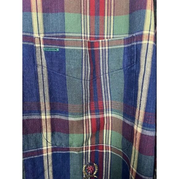 Vintage Tommy Hilfiger Men’s L Plaid Long Sleeve Cotton Button Down Shirt - Picture 4 of 8